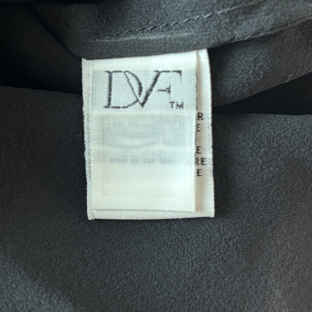 DVF Diane Von Furstenberg LANE Silk Blouse Long Sleeve Top Black Size 2. - Picture 4 of 6